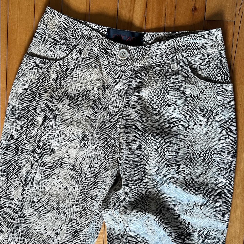Leather snake print pants size 8